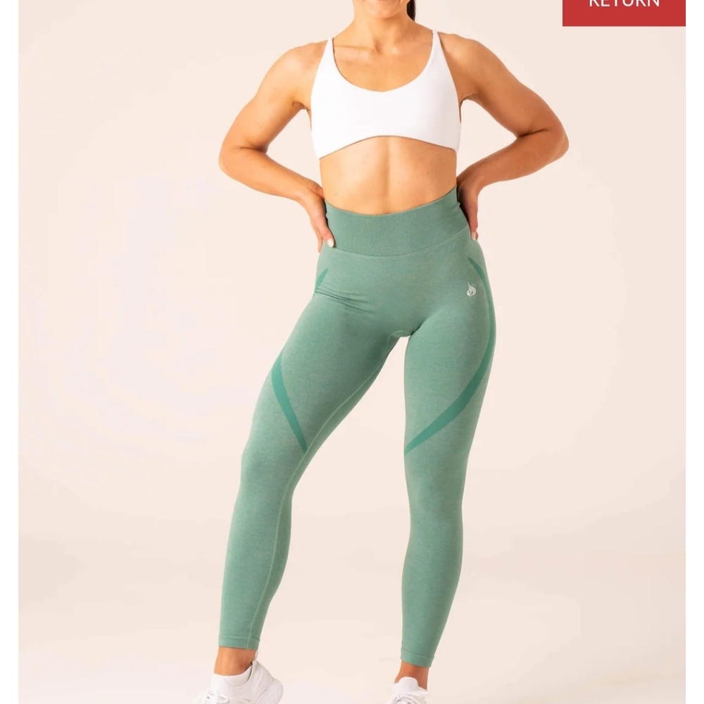 BNWT Ryderwear Sculpt Seamless Leggings Forest Green Marl Large